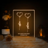 Personalized Heart Balloon LED Acrylic Night Light (NNV08)