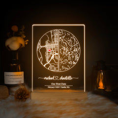 Custom Location Map and Star Map Night Light (MAP08)