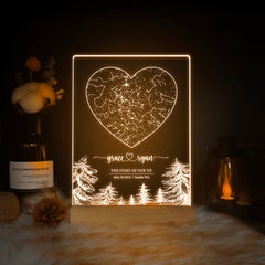 Personalized Night Sky Star Map by Date – Custom Constellation Print & Night Light (STAR01R)