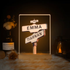Personalized Street Sign LED Acrylic Night Light (NNV16)