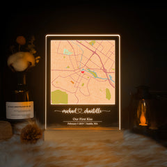 Custom Location Map Acrylic Night Light (MAP12)