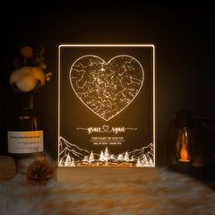 Personalized Night Sky Star Map by Date – Custom Constellation Print & Night Light (STAR01S)