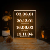 Personalized Milestone Dates LED Acrylic Night Light (NNV04)