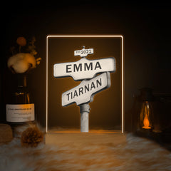 Personalized Street Sign LED Acrylic Night Light (NNV17)