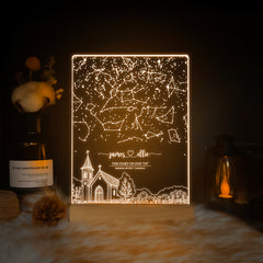 Personalized Night Sky Star Map by Date – Custom Constellation Print & Night Light (STAR01AD)