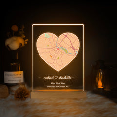 Custom Location Map Acrylic Night Light (MAP14)