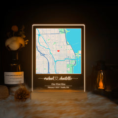 Custom Location Map Acrylic Night Light (MAP15)