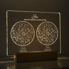 Personalized Night Sky Star Map by Date – Custom Constellation Print & Night Light (STAR01D)
