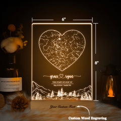 Personalized Night Sky Star Map by Date – Custom Constellation Print & Night Light (STAR01S)