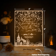 Personalized Night Sky Star Map by Date – Custom Constellation Print & Night Light (STAR01AD)