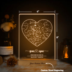 Personalized Night Sky Star Map by Date – Custom Constellation Print & Night Light (STAR01F)