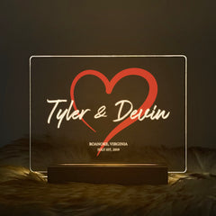Personalized Couple Name LED Acrylic Night Light (NNV03)