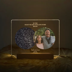 Personalized Night Sky Star Map by Date – Custom Constellation Print & Night Light (STAR01B)