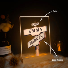 Personalized Street Sign LED Acrylic Night Light (NNV16)