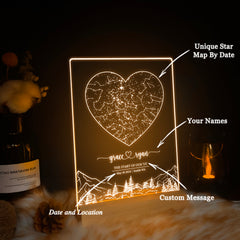 Personalized Night Sky Star Map by Date – Custom Constellation Print & Night Light (STAR01S)