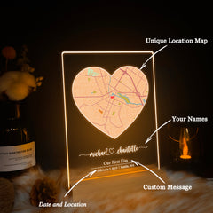 Custom Location Map Acrylic Night Light (MAP14)