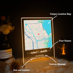 Custom Location Map Acrylic Night Light (MAP15)