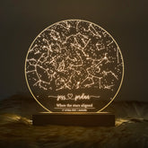 Personalized Night Sky Star Map by Date – Custom Constellation Print & Night Light (STAR01AL)