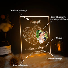 Personalized Engagement Star Map and Photo Light (STAR01K)