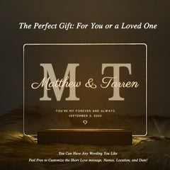 Personalized Initials LED Acrylic Night Light (NNV07)