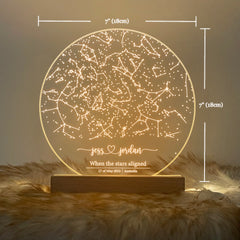 Personalized Night Sky Star Map by Date – Custom Constellation Print & Night Light (STAR01AL)