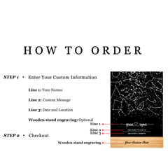 Personalized Night Sky Star Map by Date – Custom Constellation Print & Night Light (STAR01)