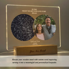 Personalized Night Sky Star Map by Date – Custom Constellation Print & Night Light (STAR01B)