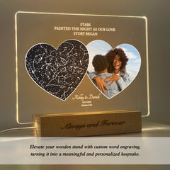 Personalized Night Sky Star Map by Date – Custom Constellation Print & Night Light (STAR01O)