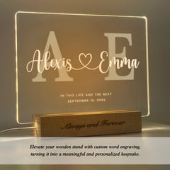 Personalized Initials LED Acrylic Night Light (NNV06)