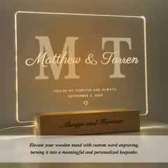 Personalized Initials LED Acrylic Night Light (NNV07)