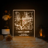 Custom Location Map Acrylic Night Light (MAP01)
