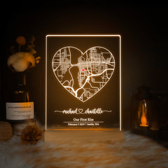 Custom Location Map Acrylic Night Light (MAP02)