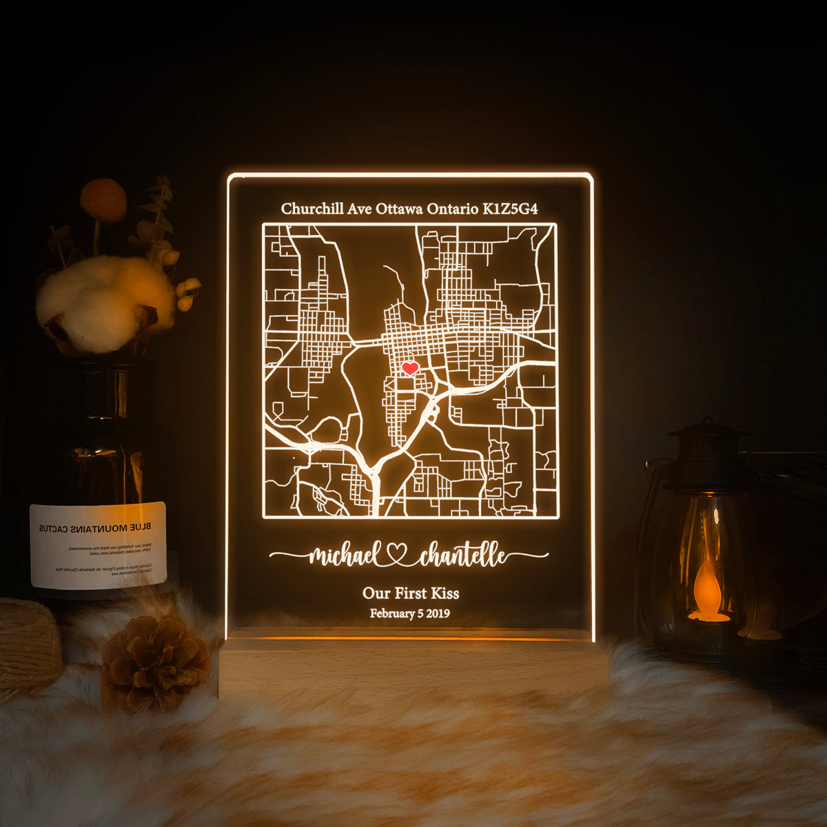 Custom Location Map Acrylic Night Light (MAP06)