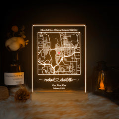 Custom Location Map Acrylic Night Light (MAP06)