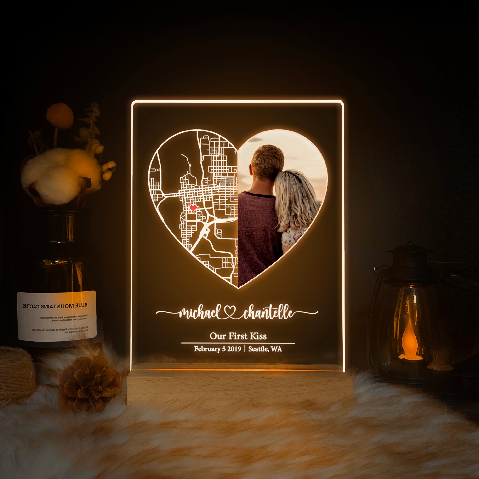 Custom Location Map and Photo Night Light (MAP07)