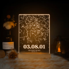 Personalized Night Sky Star Map by Date – Custom Constellation Print & Night Light (STAR01Y)