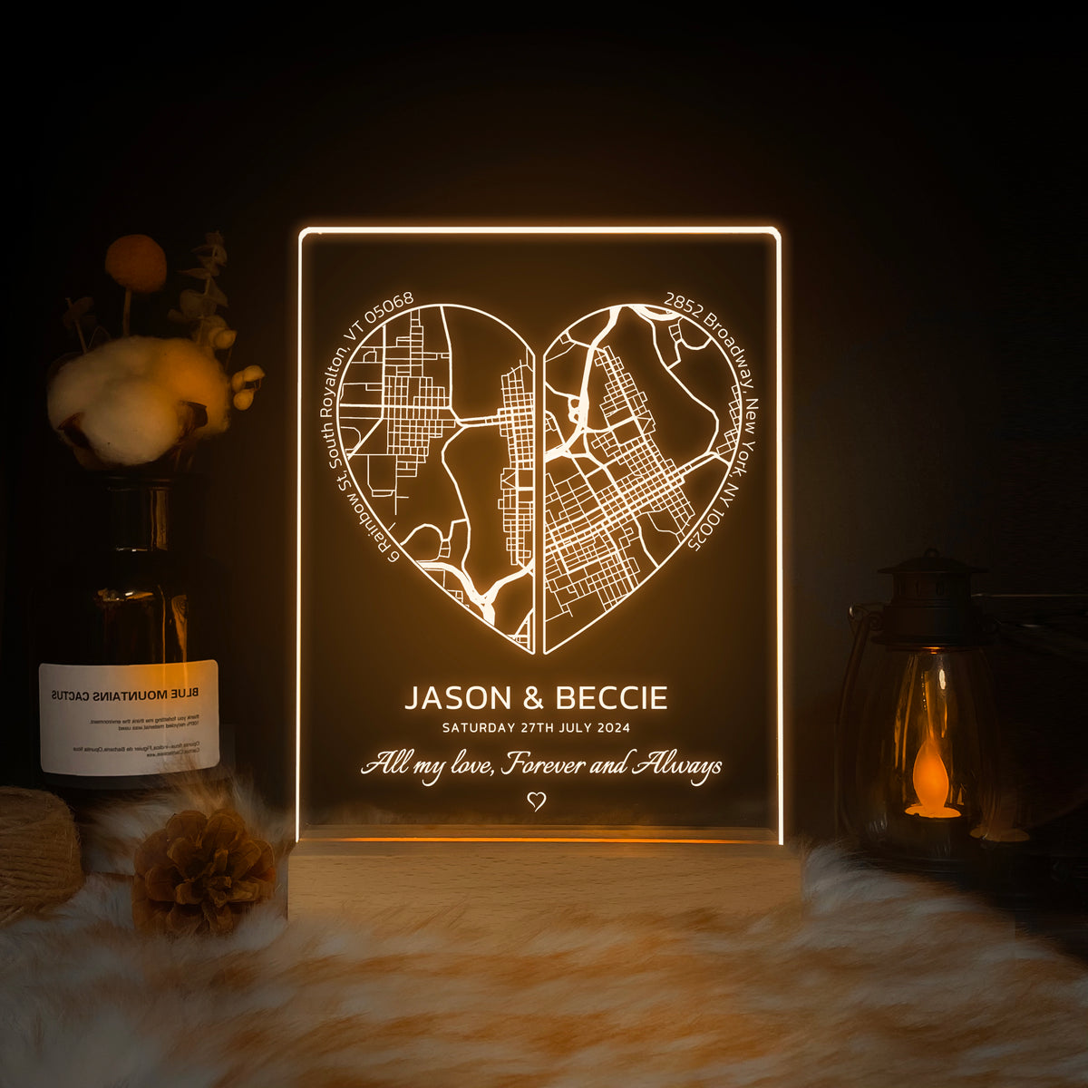 Custom Location Map Acrylic Night Light (MAP10)