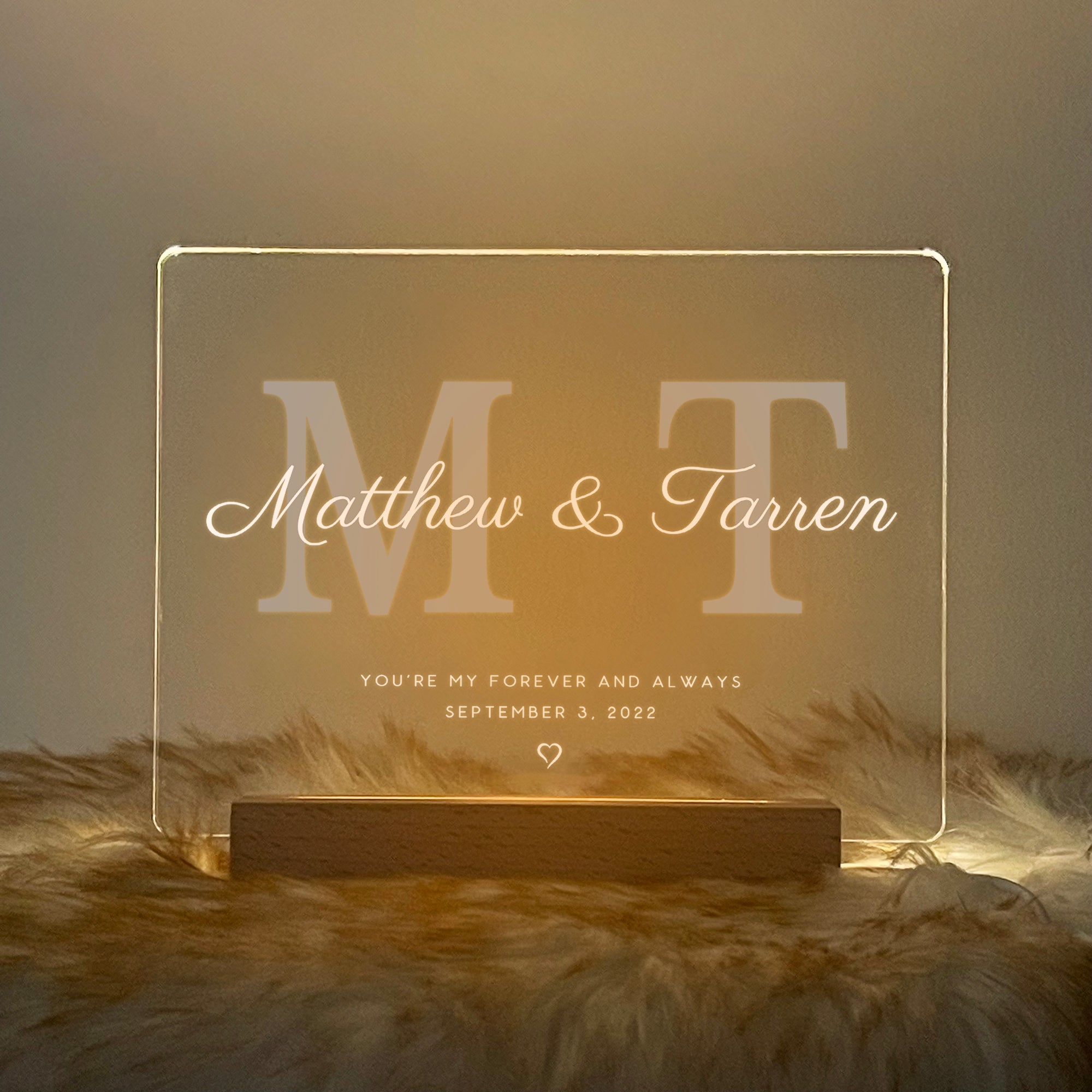 Personalized Initials LED Acrylic Night Light (NNV07)