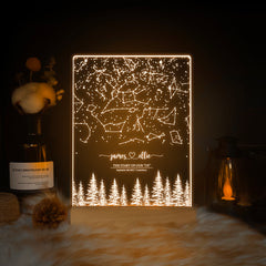 Personalized Night Sky Star Map by Date – Custom Constellation Print & Night Light (STAR01AE)