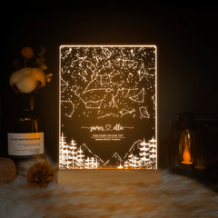 Personalized Night Sky Star Map by Date – Custom Constellation Print & Night Light (STAR01AG)