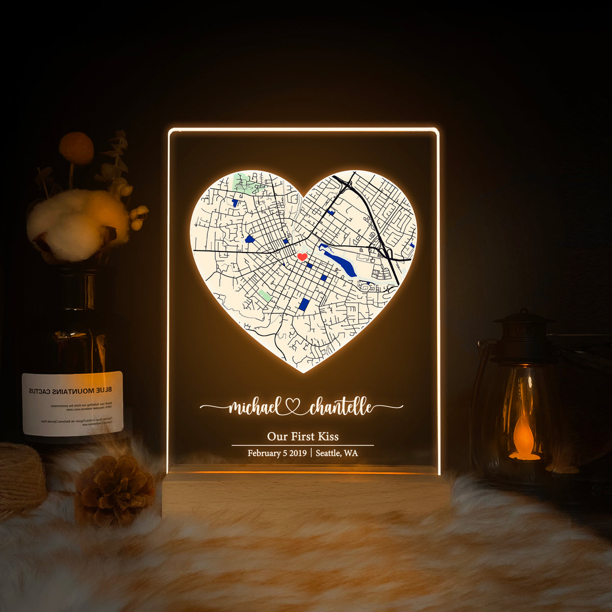Custom Location Map Acrylic Night Light (MAP20)