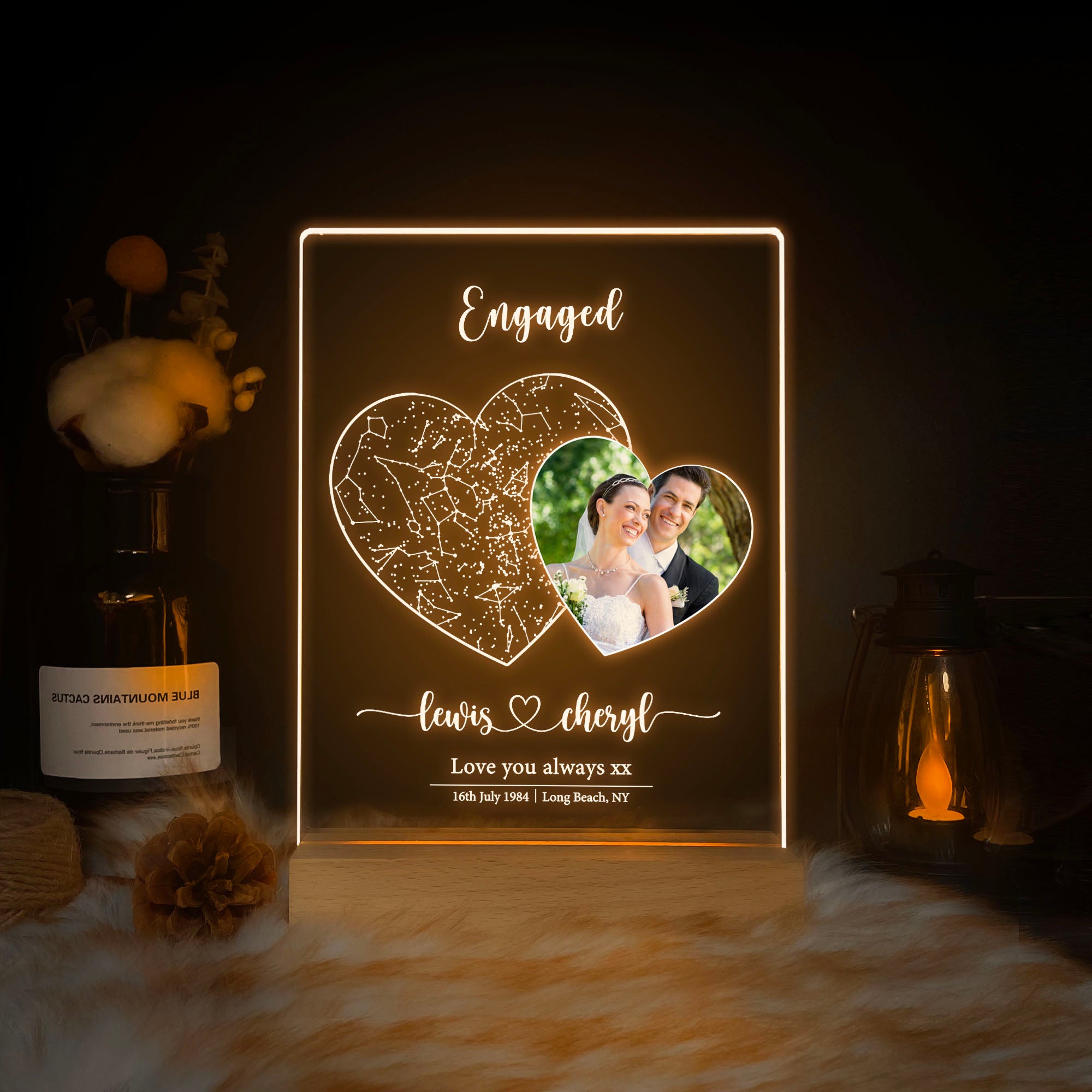 Personalized Engagement Star Map and Photo Light (STAR01K)