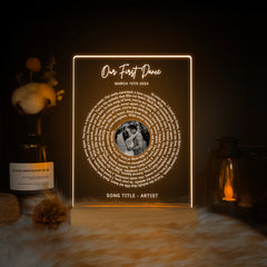Personalized Photo LED Plaque with Names and Lyrics (ANV03)