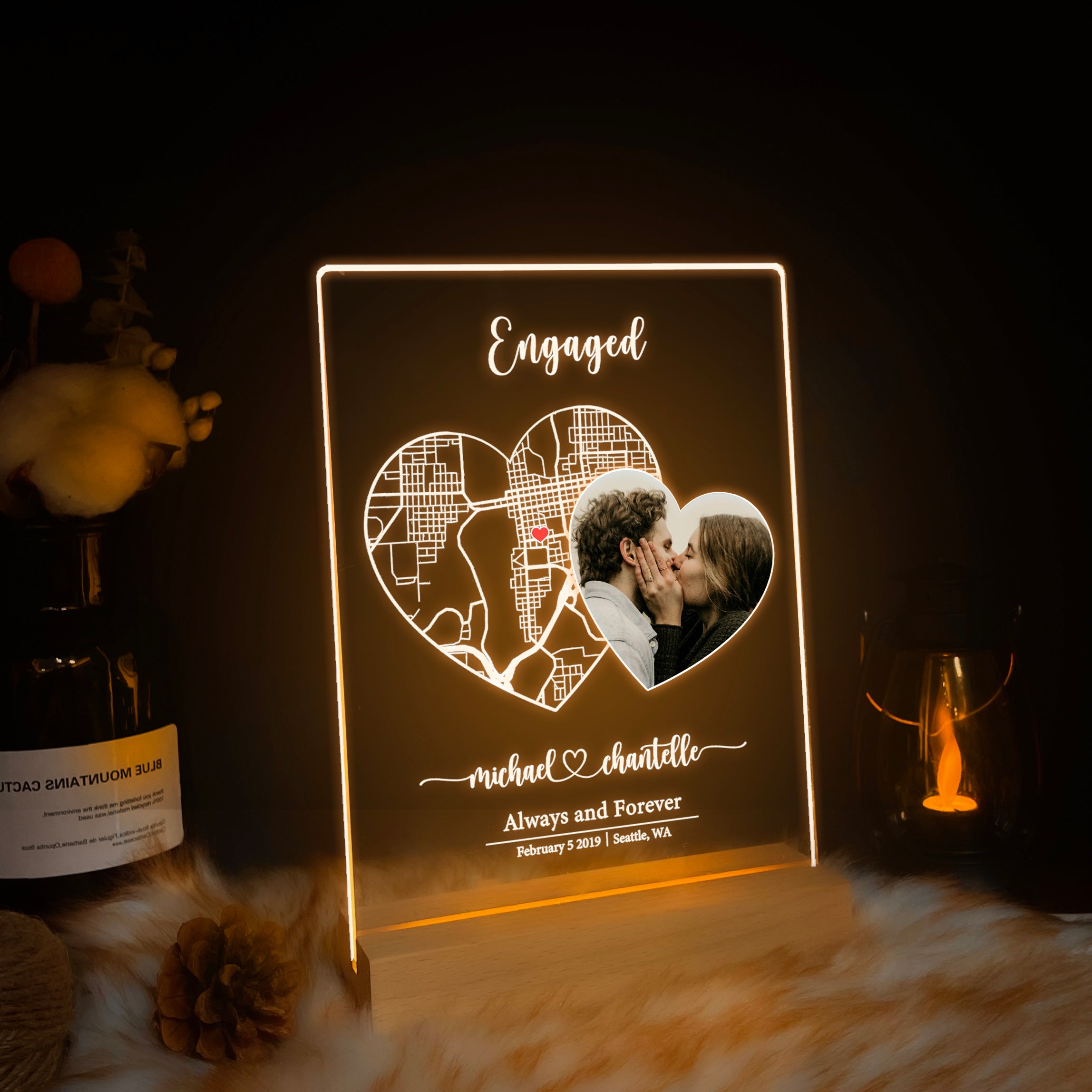 Custom Location Map and Photo Night Light (MAP05)