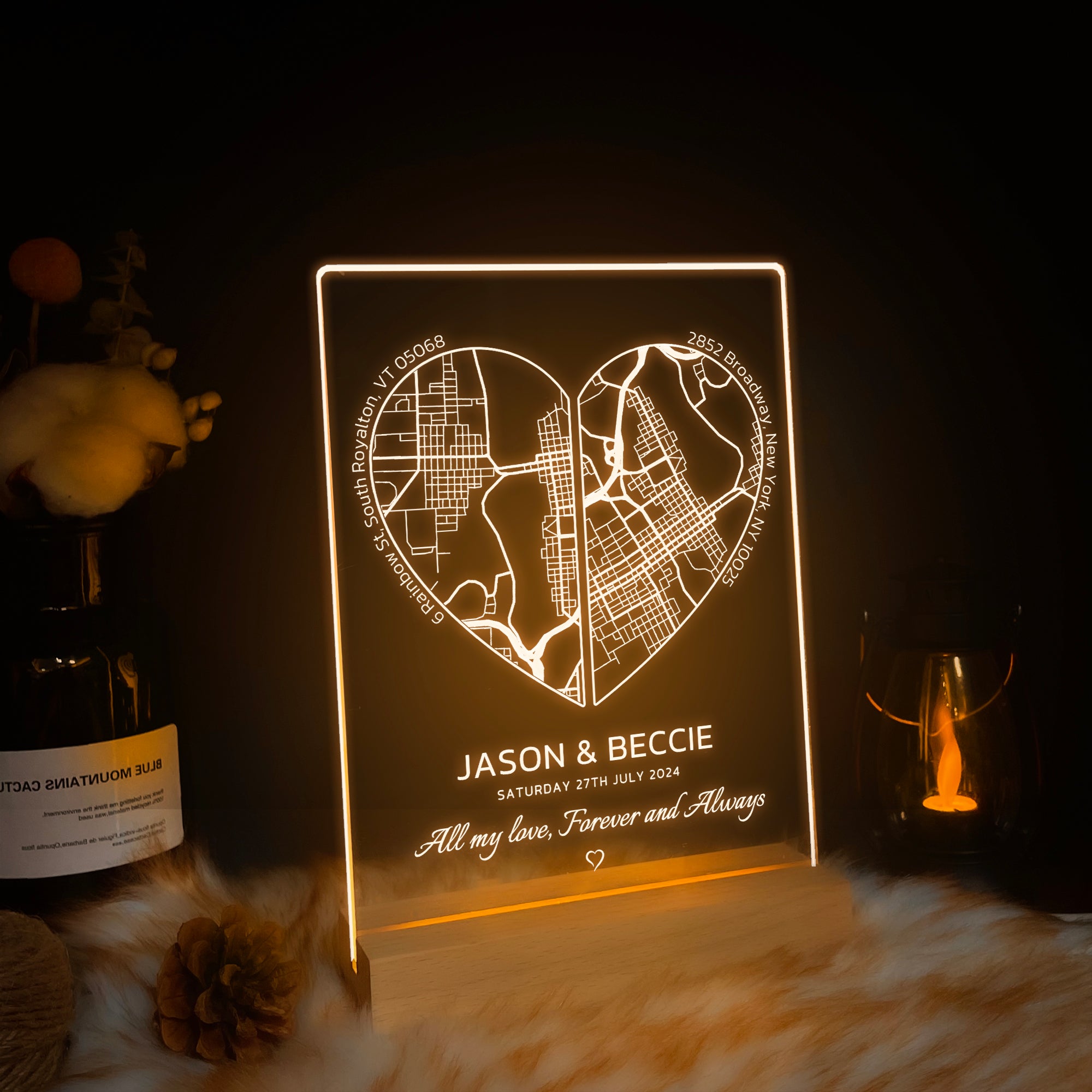 Custom Location Map Acrylic Night Light (MAP10)