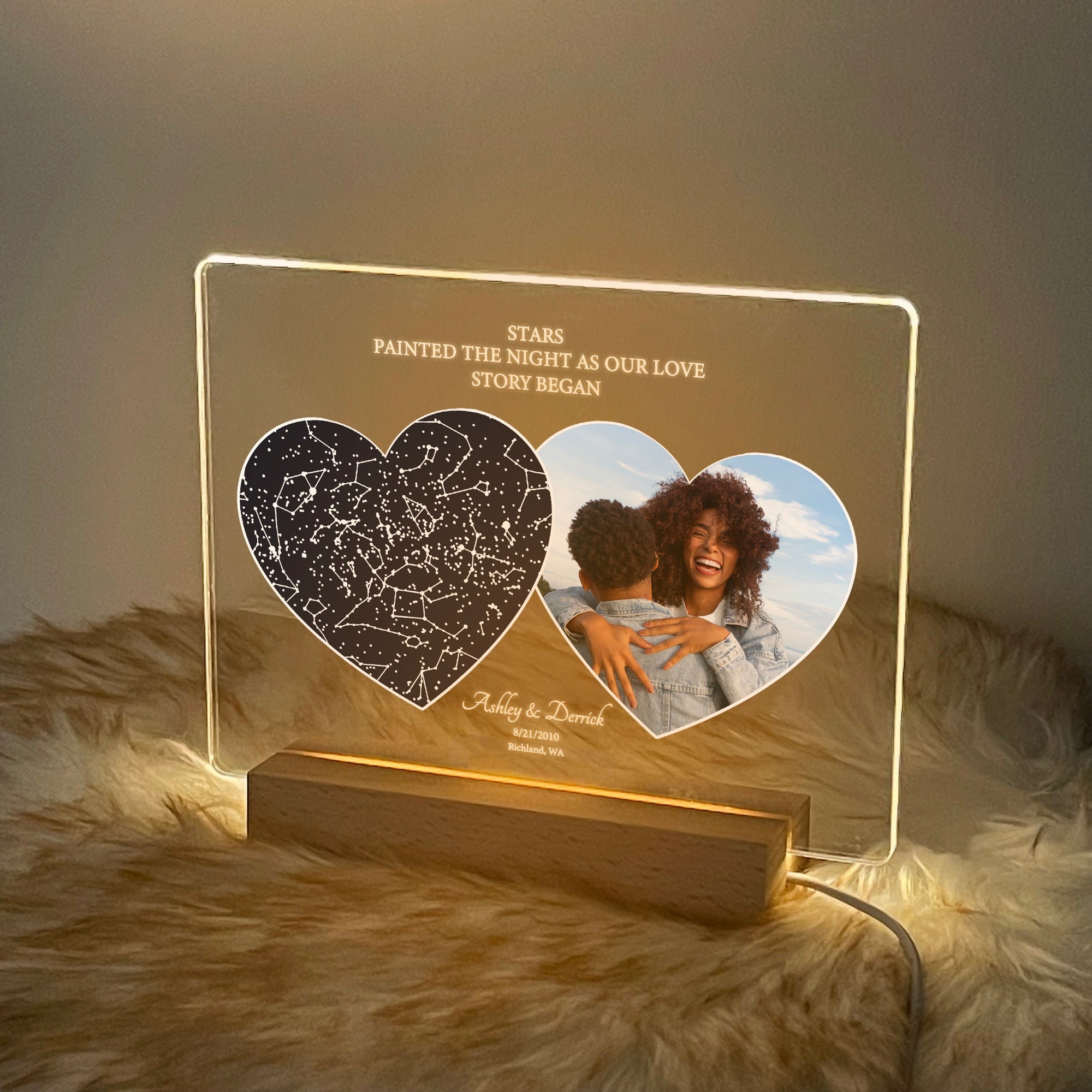 Personalized Night Sky Star Map by Date – Custom Constellation Print & Night Light (STAR01O)