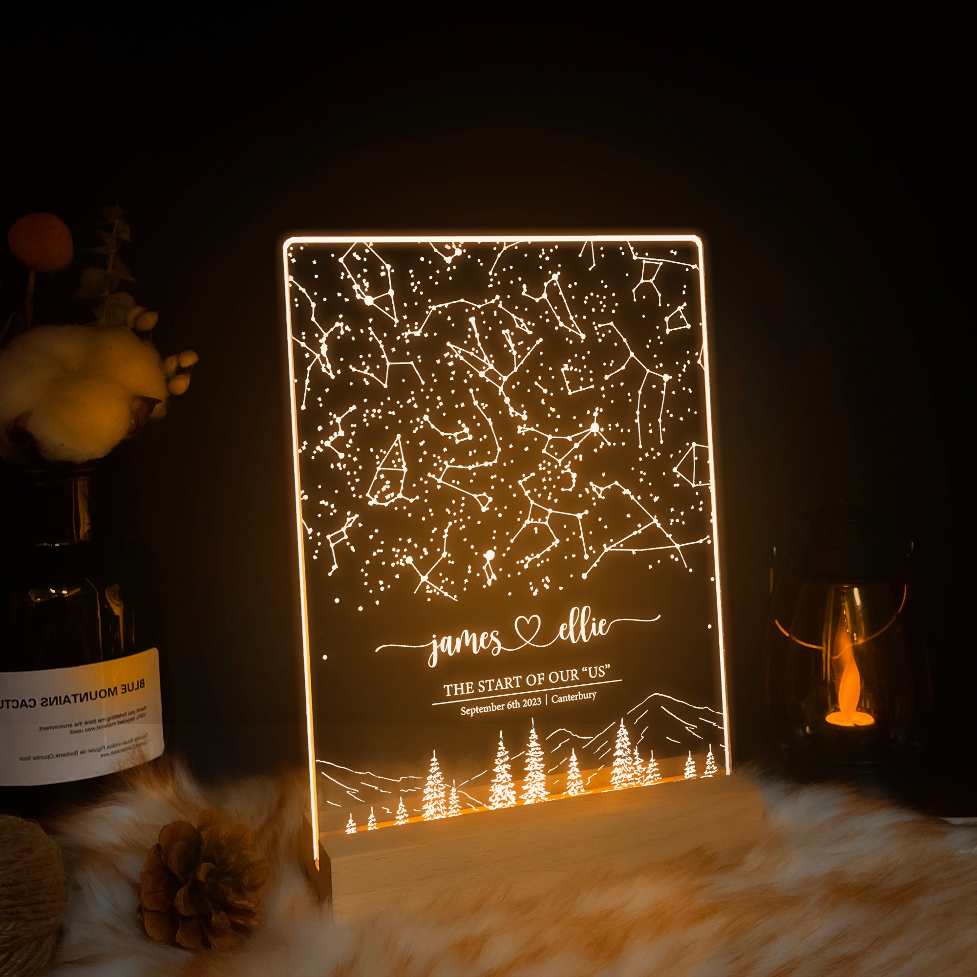 Personalized Night Sky Star Map by Date – Custom Constellation Print & Night Light (STAR01Q)