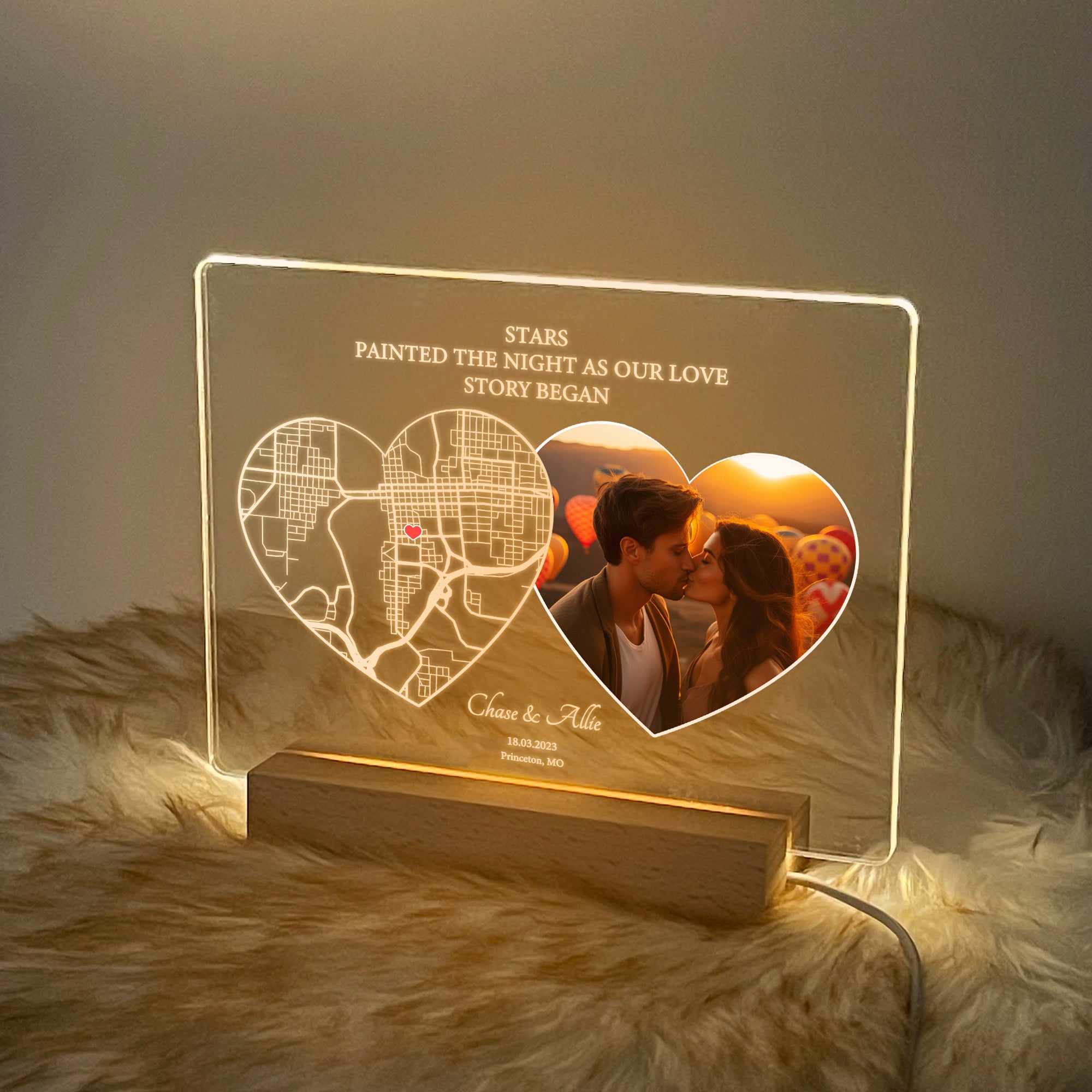 Custom Location Map and Photo Night Light (MAP11)