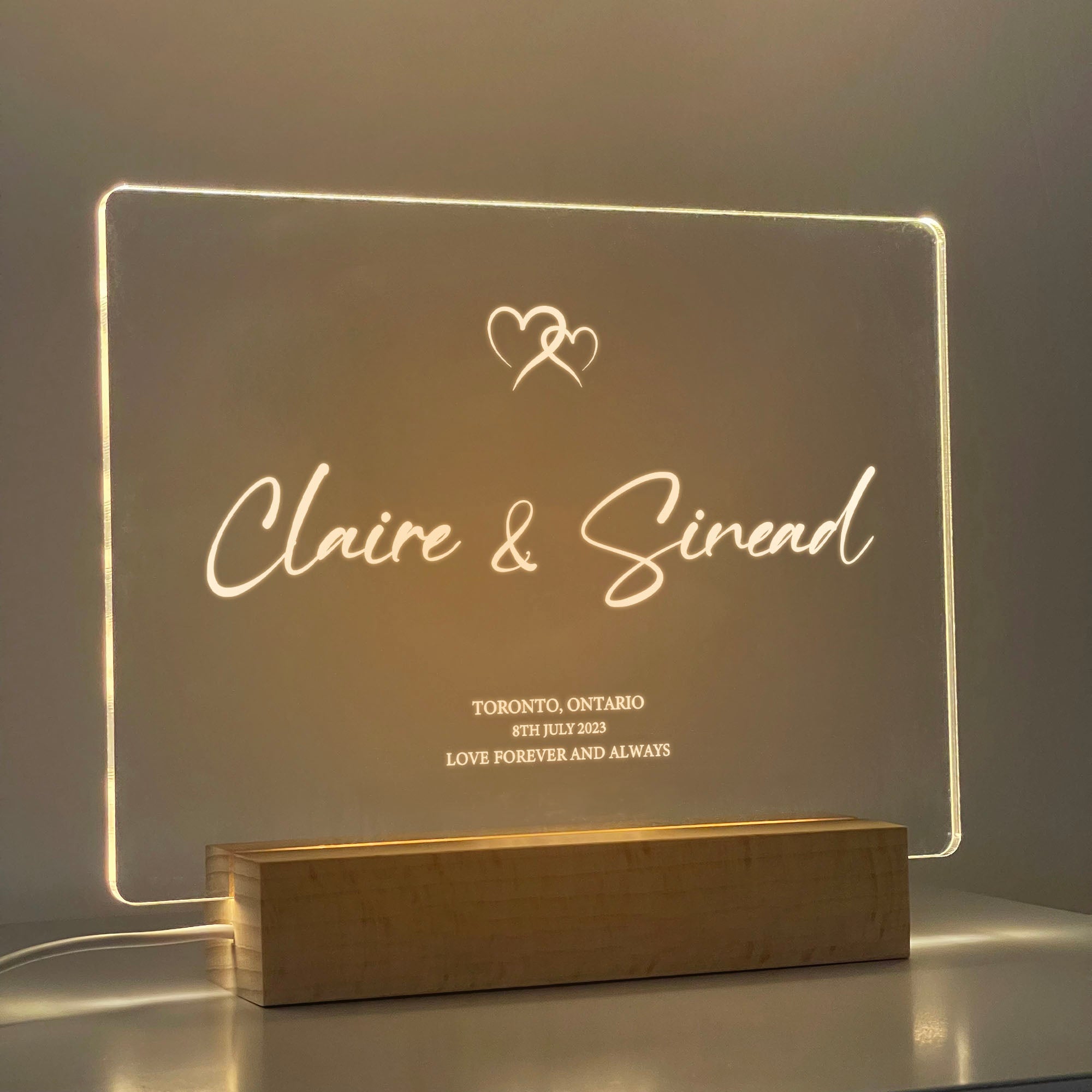 Personalized Couple Name LED Acrylic Night Light (NNV02)