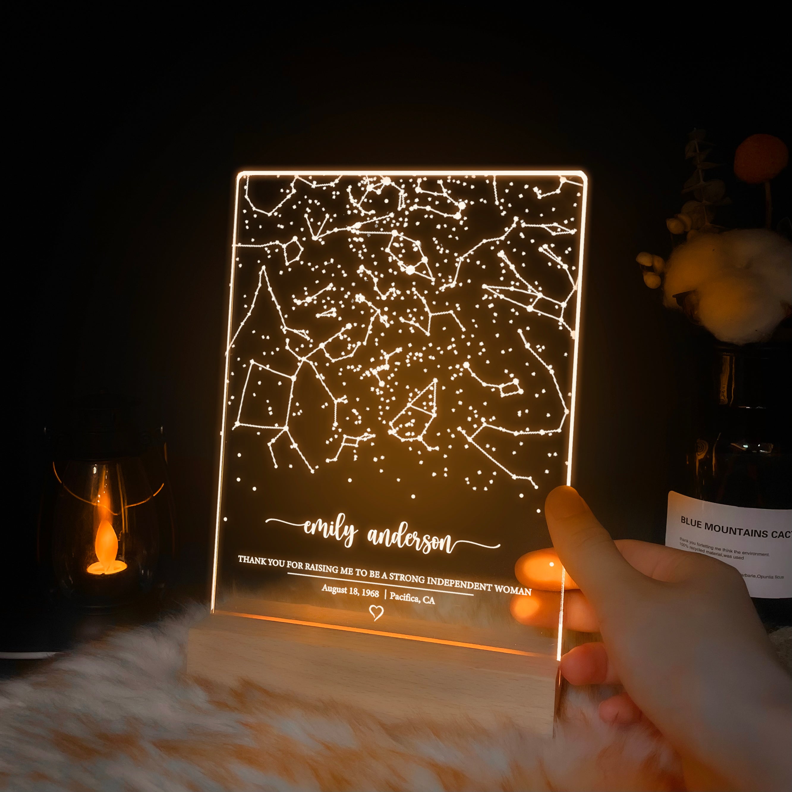 Personalized Night Sky Star Map by Date – Custom Constellation Print & Night Light (STAR02MM)